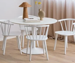 Zestaw stół okrągły + 4 krzesła IBIZA - biały